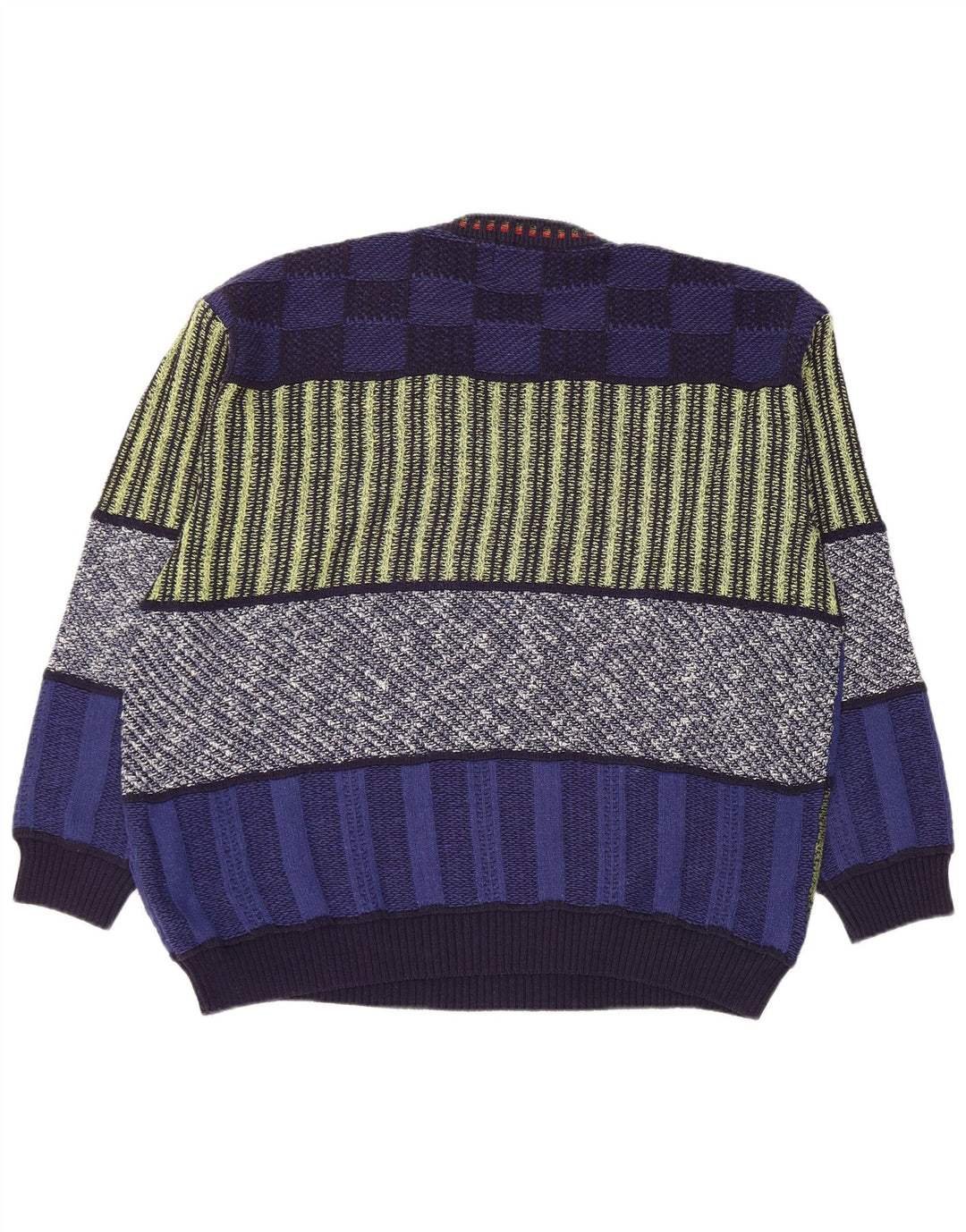 Vintage Herren Rundhalspullover Pullover XL Mehrfarbig Patchwork