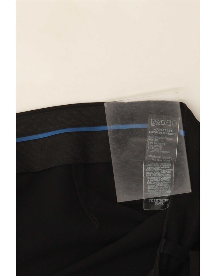 Marks & Spencer Damen Bootcut-Anzughose UK 14 Large W34 L28 Schwarz