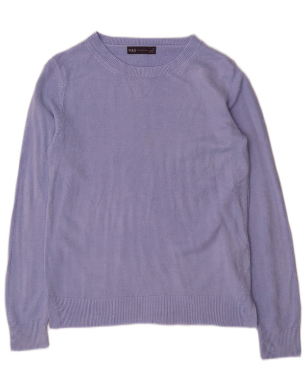 Marks & Spencer Damen-Pullover mit U-Boot-Ausschnitt, Gr. 10, Small, Lila, Acryl
