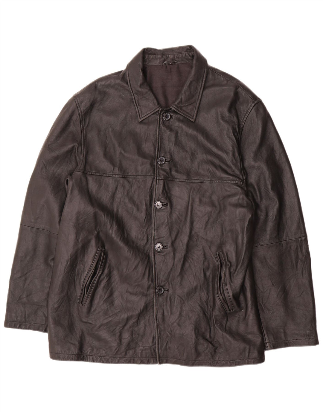 VINTAGE Herren Lederjacke UK 42 XL Schwarzes Leder