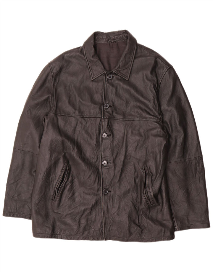 VINTAGE Herren Lederjacke UK 42 XL Schwarzes Leder