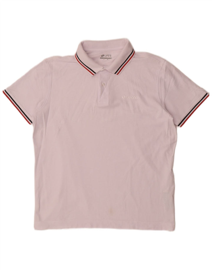 Lotto Herren-Poloshirt aus mittelrosa Baumwolle
