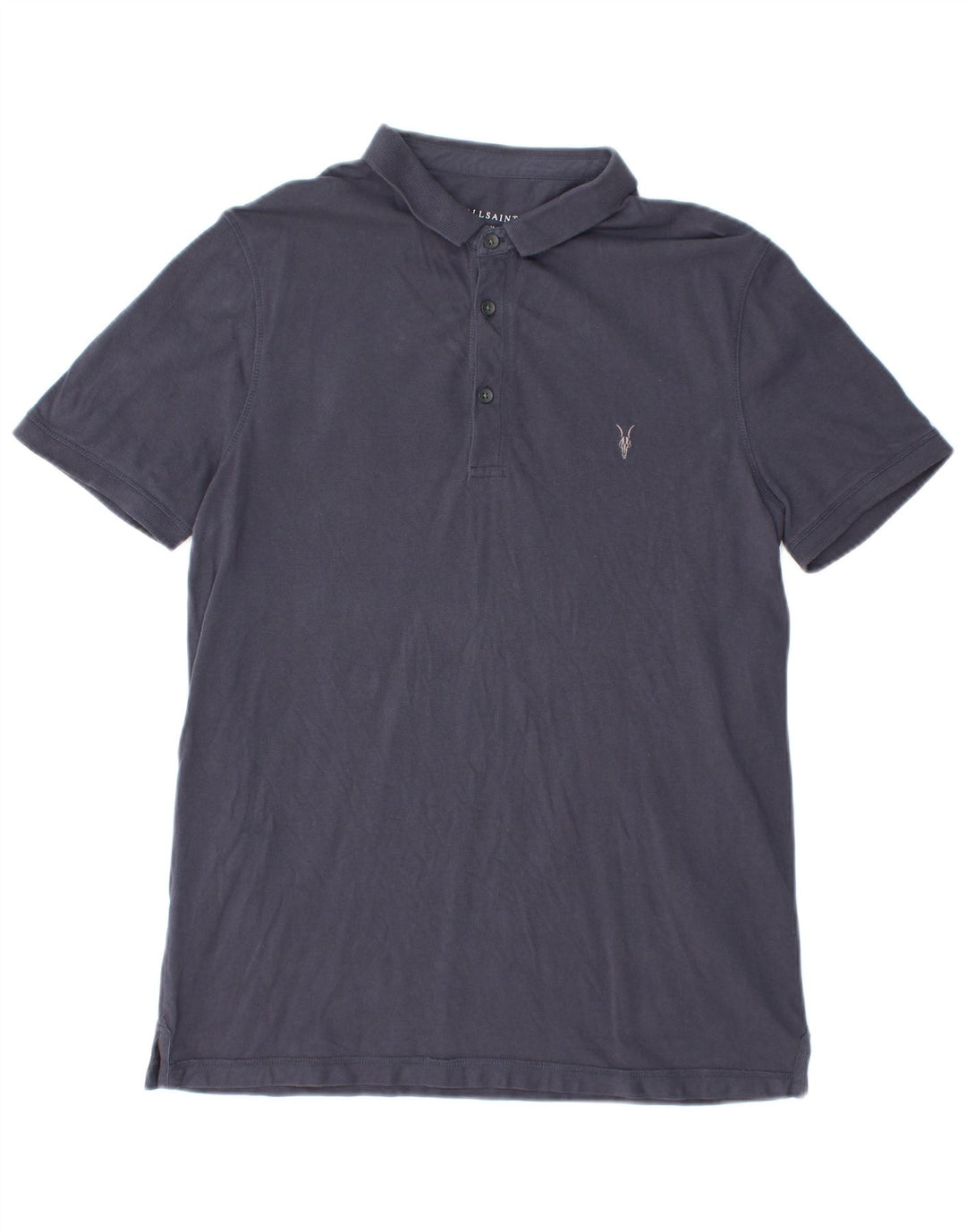 ALL SAINTS Herren-Poloshirt, groß, marineblau, Baumwolle