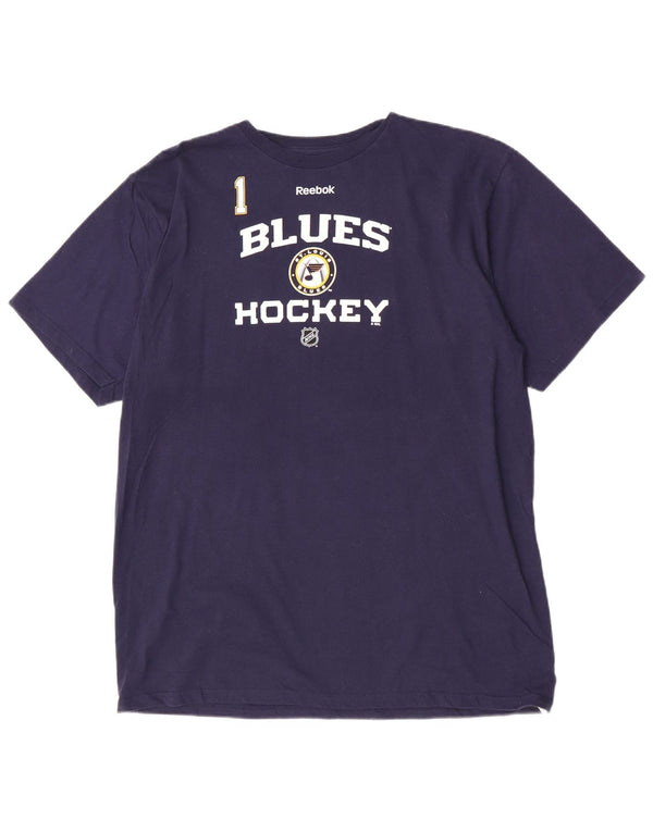 Reebok Herren St. Louis Blues Graphic T-Shirt Top XL Marineblau Baumwolle