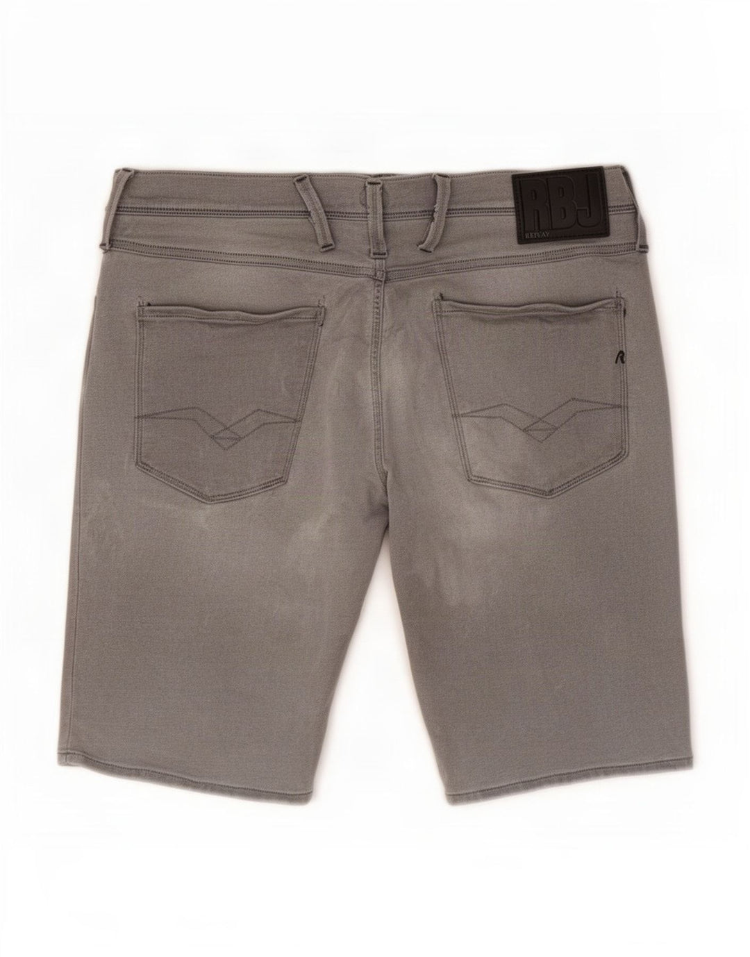 Replay Herren Anbass Denim Shorts W32 mittelgraue Baumwolle