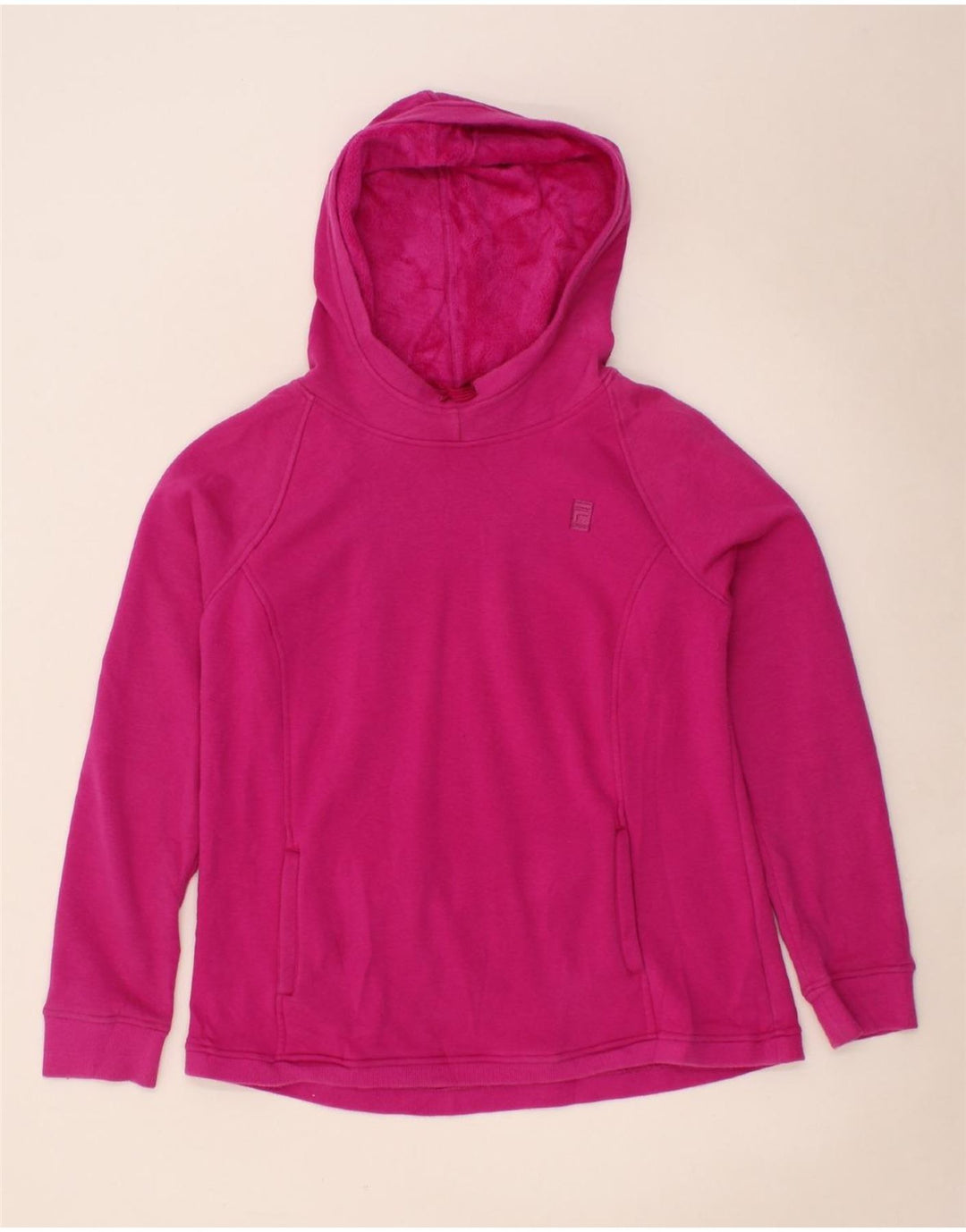 FILA Womens Hoodie Jumper UK 16 Large Pink Vintage Fila and Second-Hand Fila from Messina Hembry 
