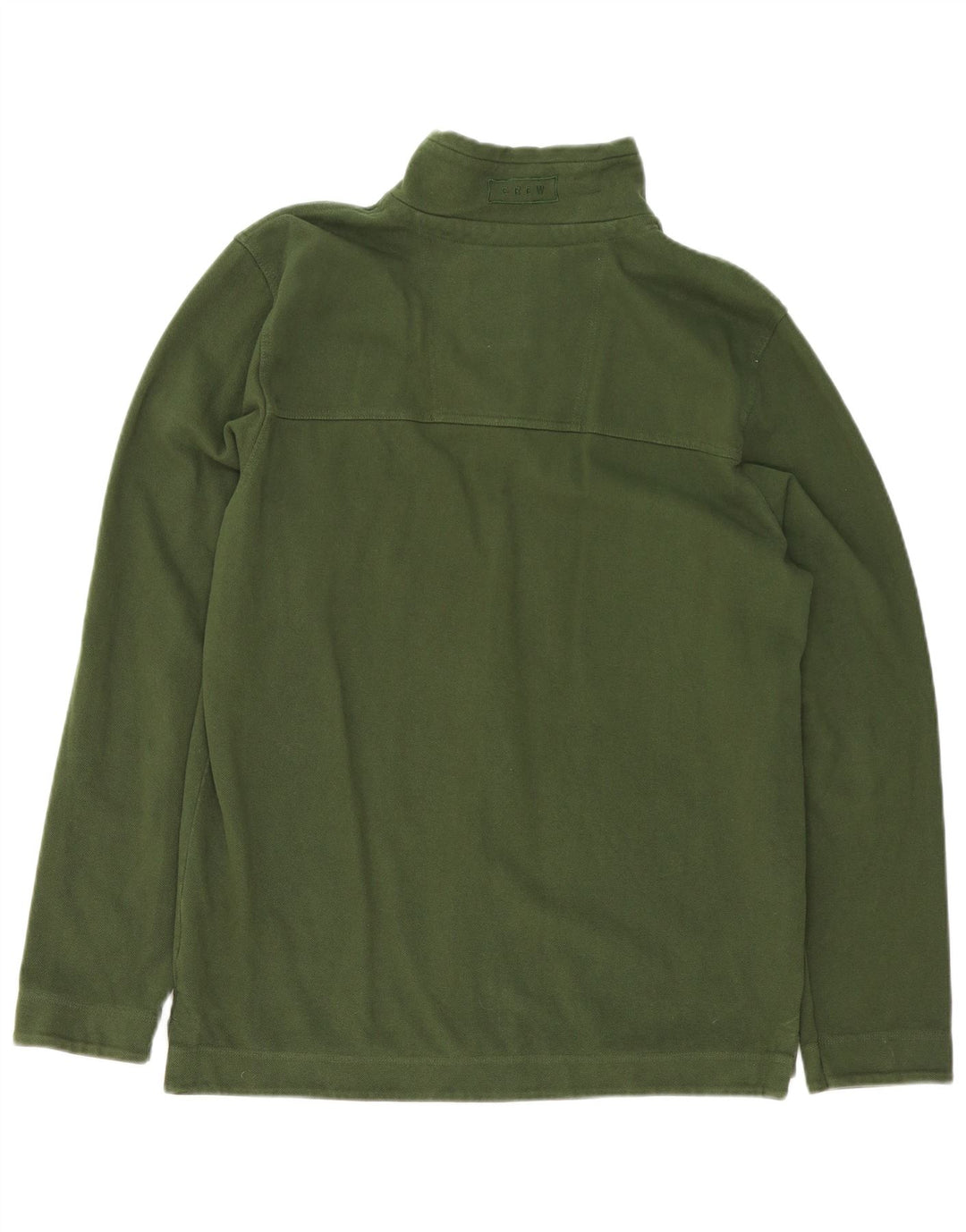 Crew Clothing Herren-Sweatshirt mit Reißverschluss am Hals, mittelgrüne Baumwolle