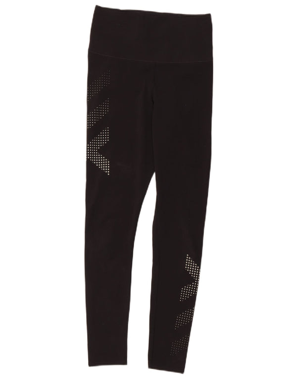 Reebok Damen Graphic Leggings UK 10 Small Schwarz