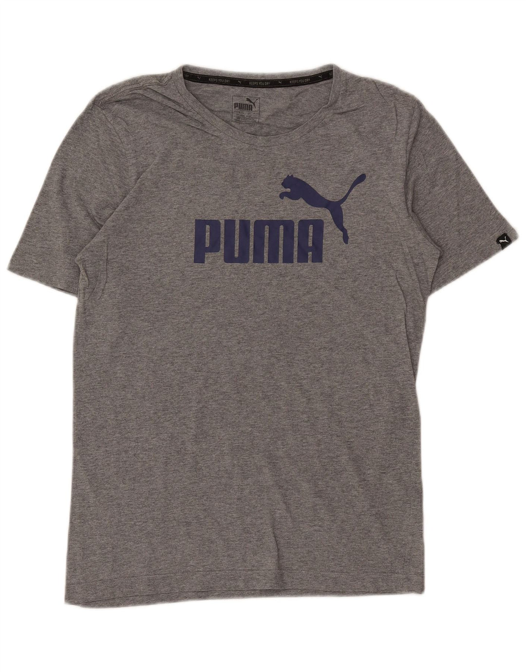 Puma Herren-T-Shirt mit Grafik, Größe S, grau gesprenkelte Baumwolle