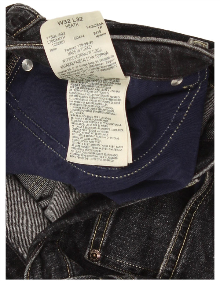 Lee Herren Heath Slim Jeans W32 L32 Schwarze Baumwolle