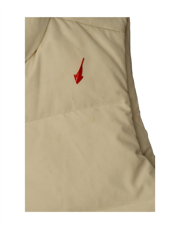 CHAMPION Womens Padded Gilet UK 10 Small Off White Polyester Vintage Champion and Second-Hand Champion from Messina Hembry 