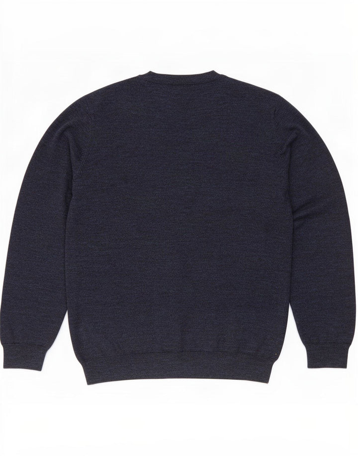 M&Co Herren-Pullover mit Rundhalsausschnitt, XL, marineblaue Baumwolle
