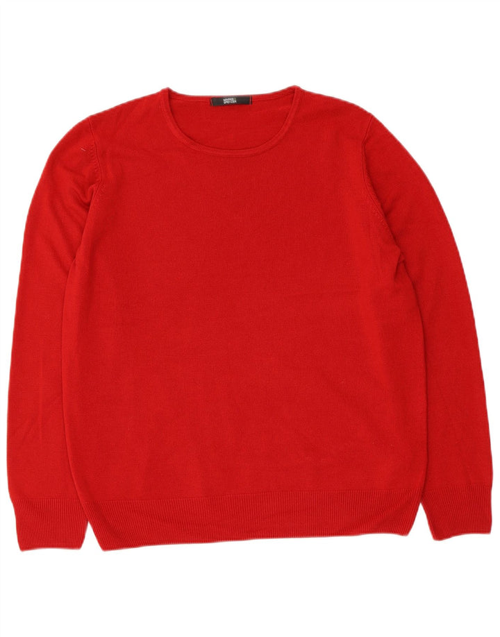 Marks & Spencer Damen Pullover mit Rundhalsausschnitt, UK 14, Mittelrot, Acryl