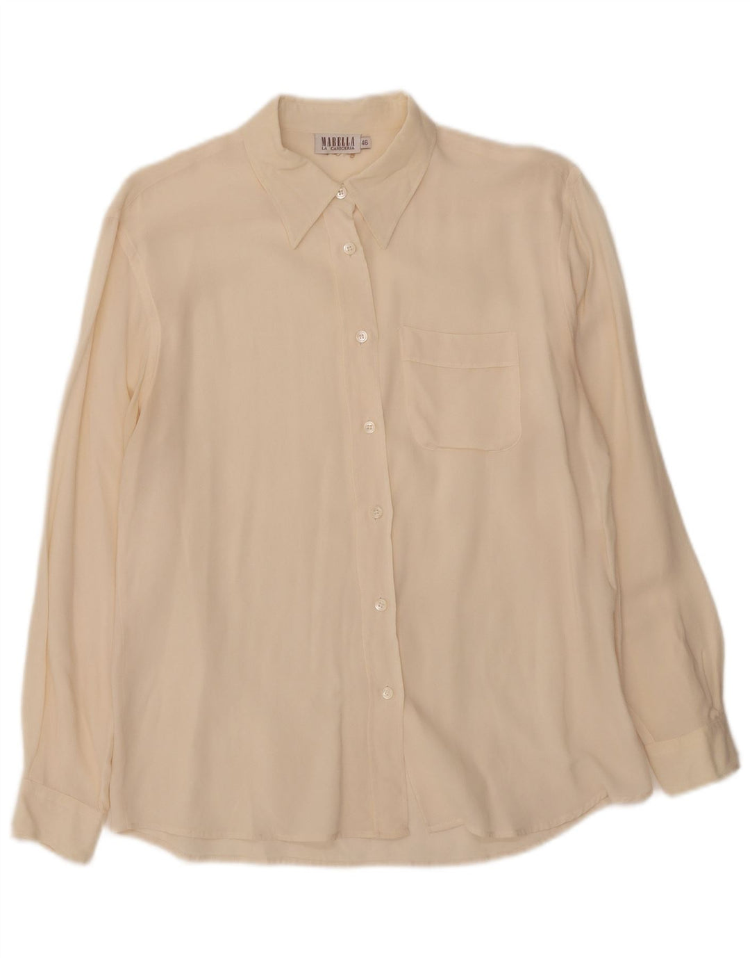 Marella Damenhemd IT 46 Large Beige Seide