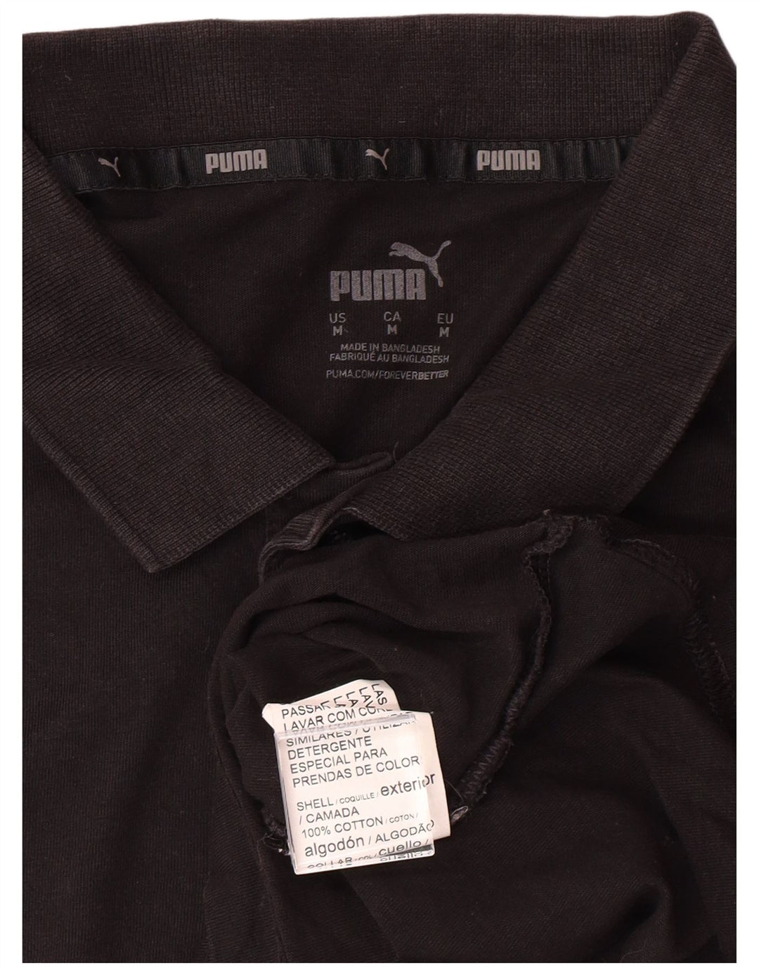 PUMA Herren Poloshirt Medium Schwarz Baumwolle