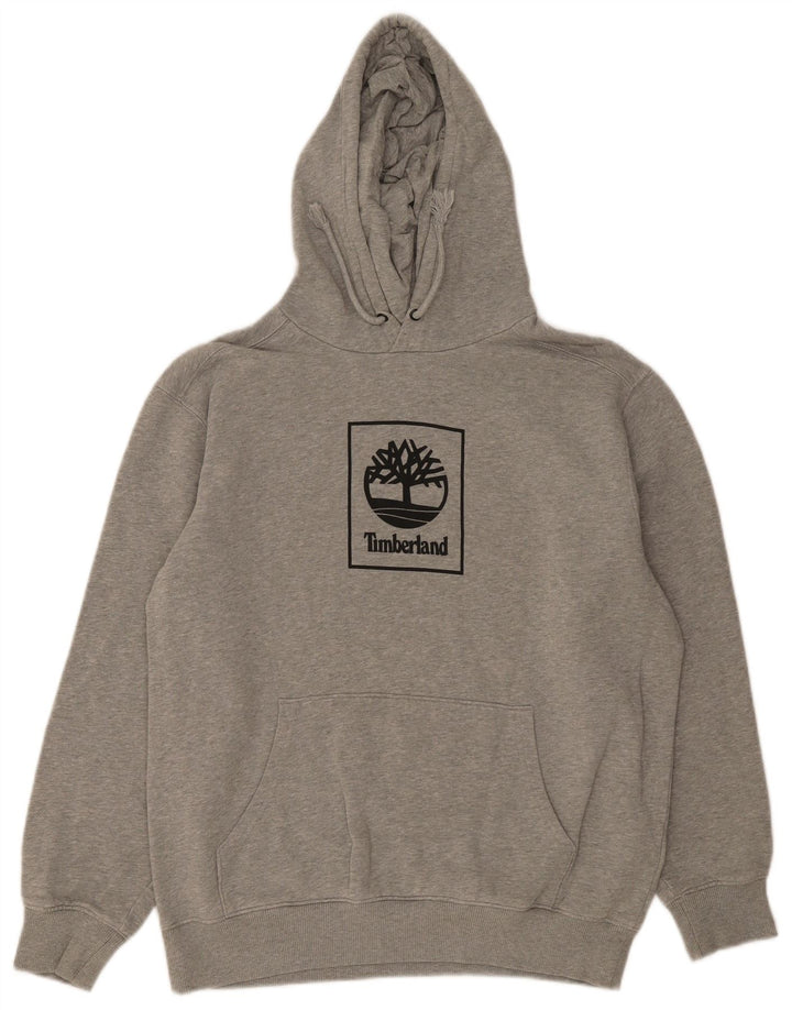 Timberland Herren-Kapuzenpullover mit Grafik, groß, graue Baumwolle