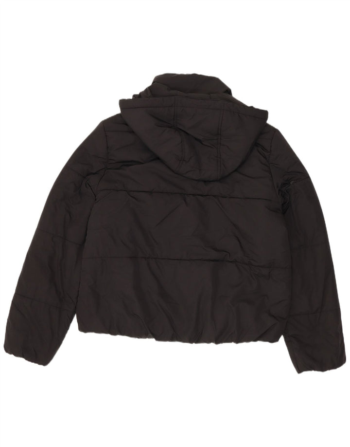 Marks & Spencer Wattierte Damenjacke mit Kapuze, UK 12, Mittelschwarz, Polyester
