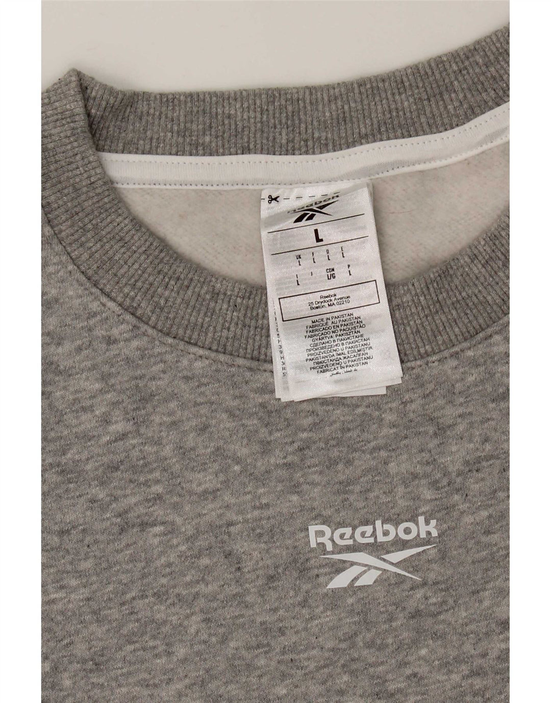 Reebok Damen Sweatshirt Pullover UK 16 Large Grau Baumwolle