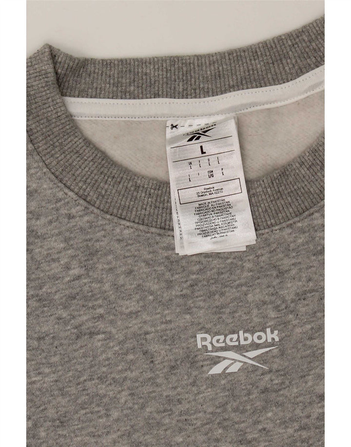 Reebok Damen Sweatshirt Pullover UK 16 Large Grau Baumwolle