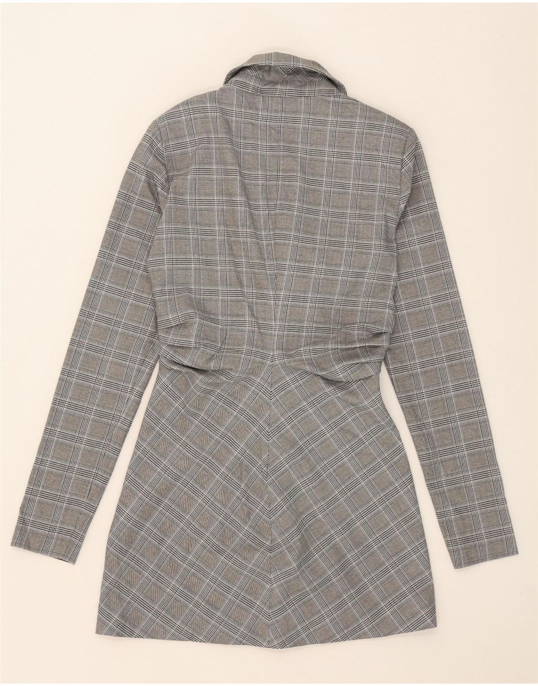 ZARA Damen Zweireihiger Mantel UK 6 XS Grauer Hahnentritt