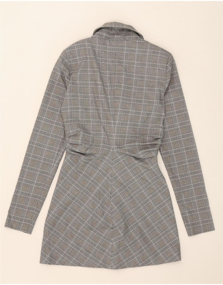 ZARA Damen Zweireihiger Mantel UK 6 XS Grauer Hahnentritt