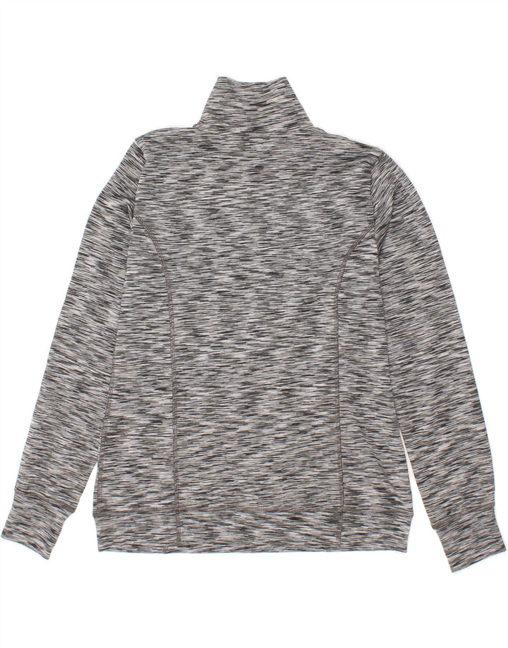 J. CREW Womens Zip Neck Sweatshirt Jumper UK 12 Medium Grey Polyester Vintage J. Crew and Second-Hand J. Crew from Messina Hembry 