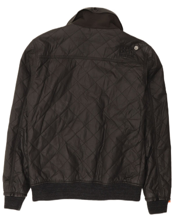 Superdry Herren Stepp-Bomberjacke UK 40 Large Schwarz Nylon