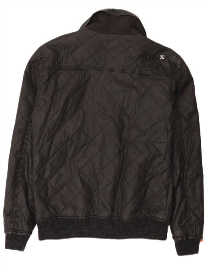 Superdry Herren Stepp-Bomberjacke UK 40 Large Schwarz Nylon