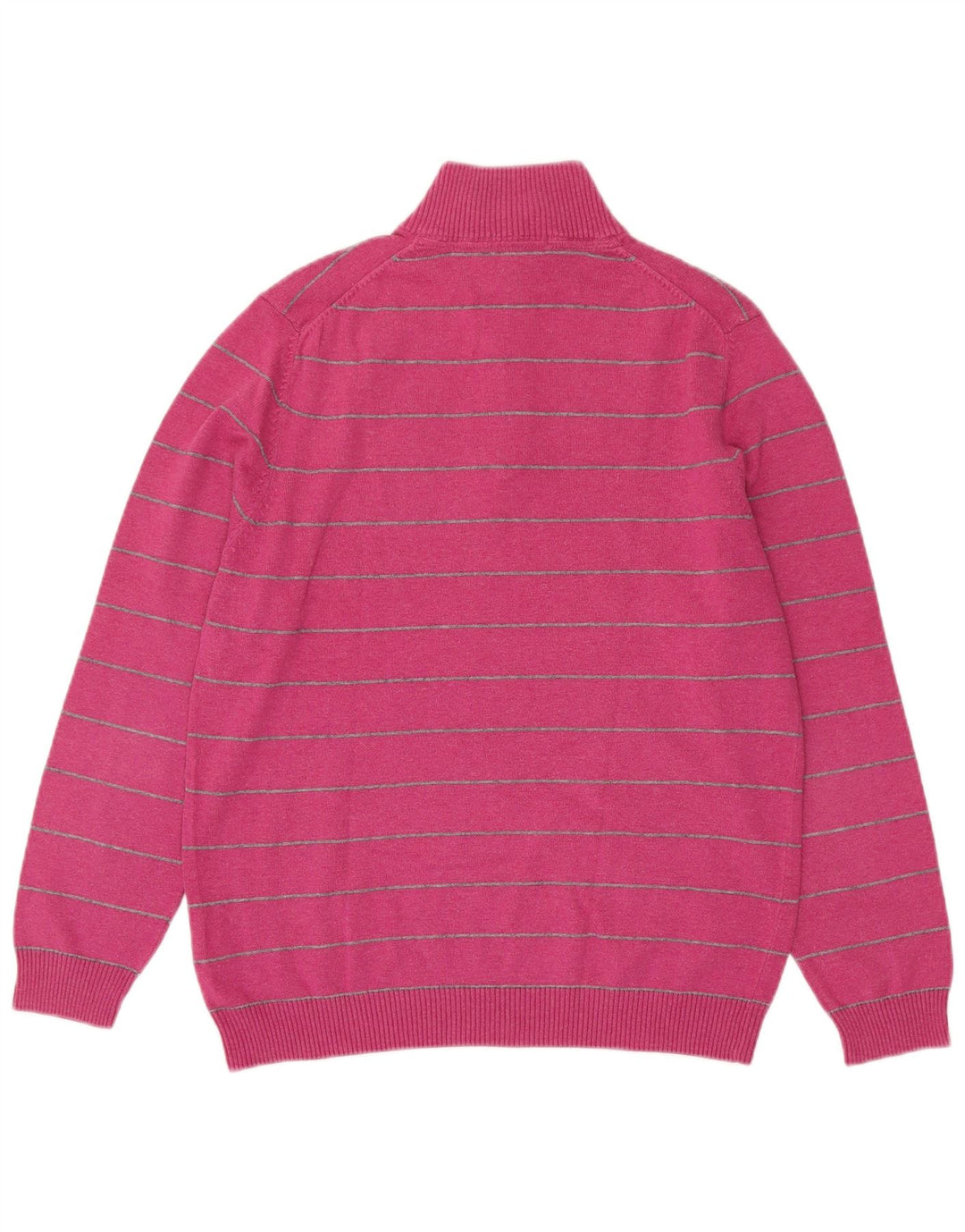 Massimo Dutti Damen Pullover mit Reißverschluss am Hals EU 38 Mittelrosa gestreift