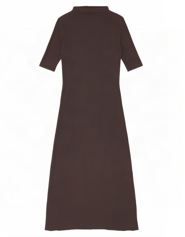 Zara Damen-Pulloverkleid mit kurzen Ärmeln, Größe S, Grau, Baumwolle