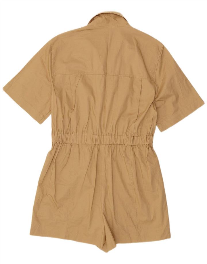 Zara Damen Playsuit UK 20 2XL Beige Baumwolle