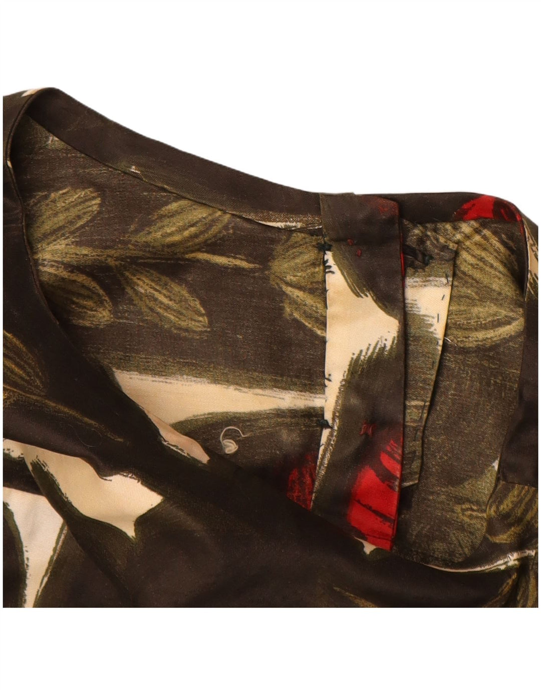 VINTAGE Damen Etuikleid UK 12 Mittelbraun geblümt