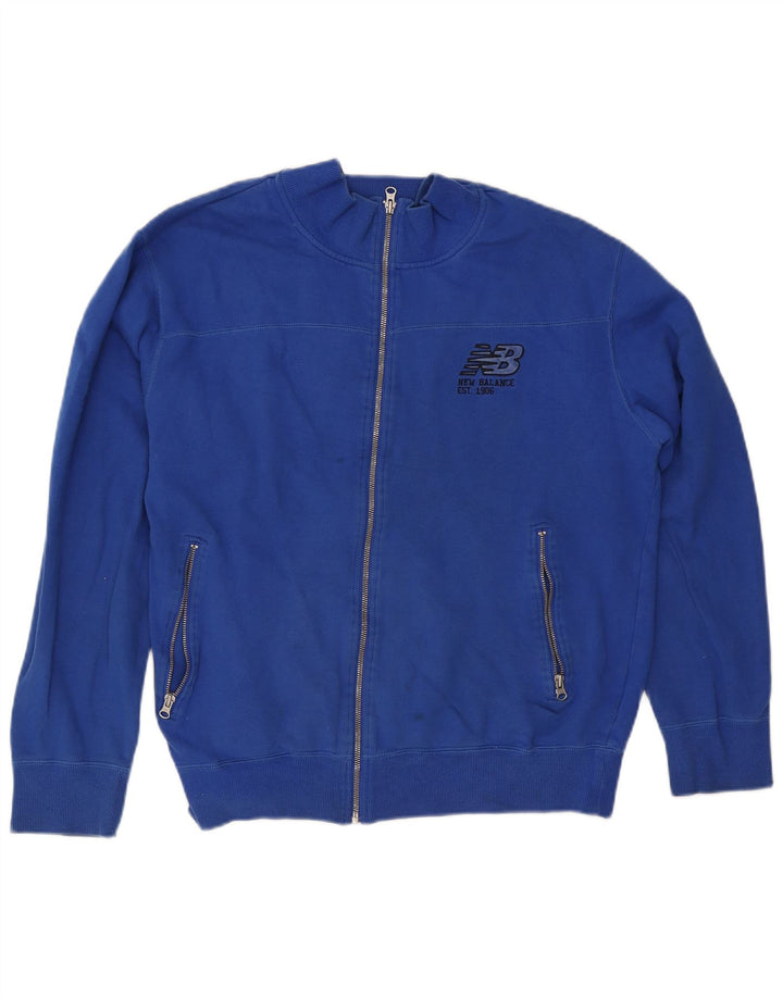 New Balance Herren-Trainingsanzugoberteil aus mittelblauer Baumwolle