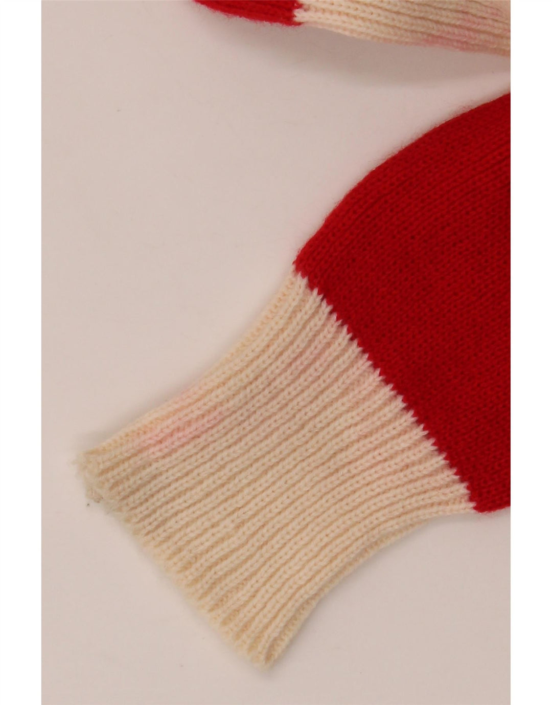 VINTAGE Damen-Pullover mit Rollkragen, Größe 48, XL, rotes Farbblock-Acryl