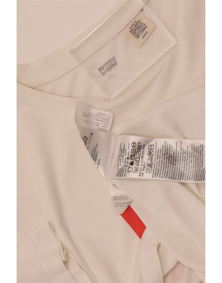 Levi's Herren Peanuts Graphic T-Shirt Top Small aus weißer Baumwolle