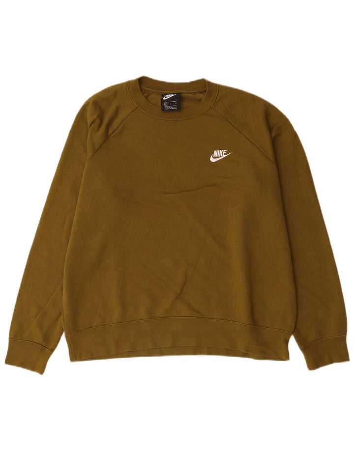 Nike Herren-Sweatshirt-Pullover, große Khaki-Baumwolle