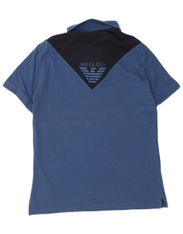 Armani Jeans Herren-Poloshirt mit Grafik, XL, Blau, Colourblock-Baumwolle