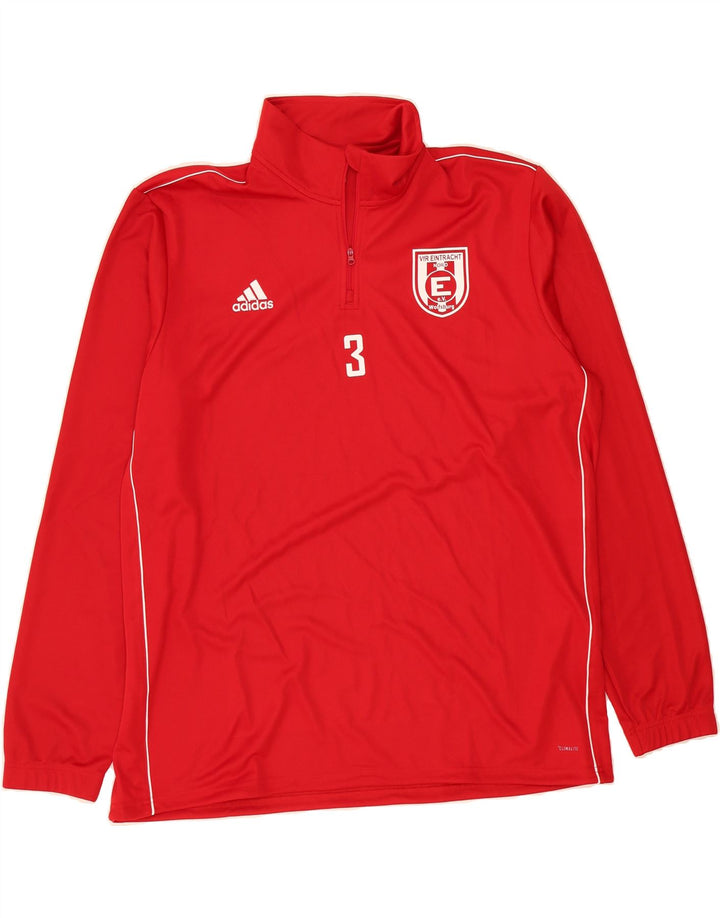ADIDAS Mens Zip Neck Pullover Tracksuit Top 2XL Red Polyester Vintage Adidas and Second-Hand Adidas from Messina Hembry 