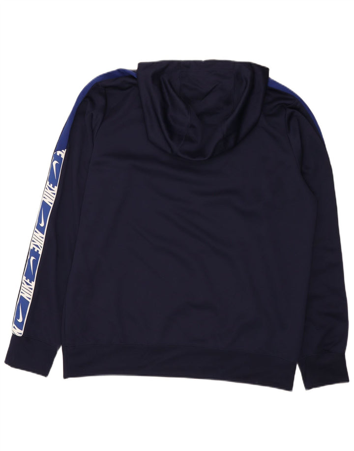 Nike Herren-Kapuzenpullover mit Grafik, groß, Marineblau, Farbblock-Polyester