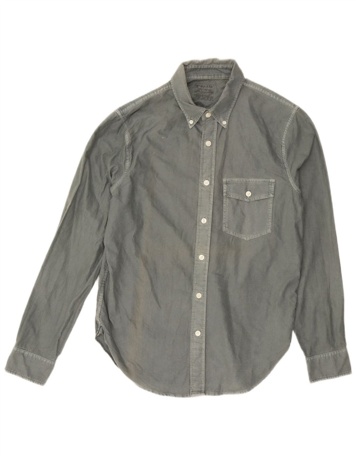 ABERCROMBIE & FITCH Herrenhemd mittelgraue Baumwolle