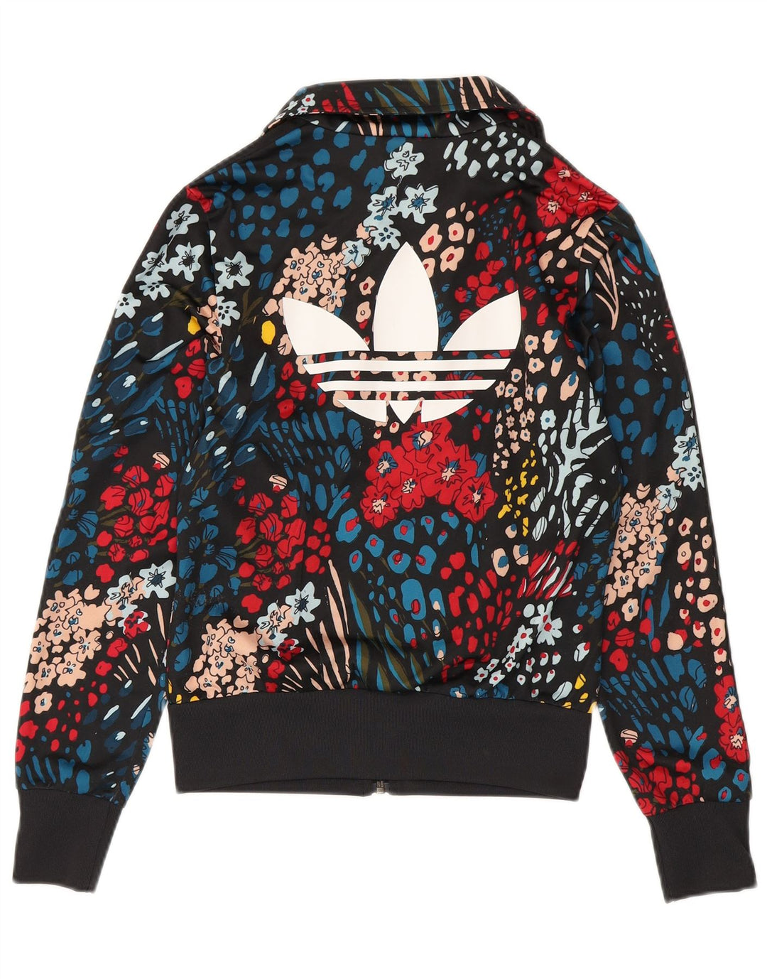 Adidas Damen 3D Arc Trainingsanzug Top Jacke UK 8 Small Mehrfarbig Blumen