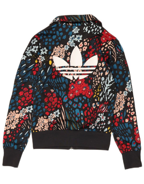 Adidas Damen 3D Arc Trainingsanzug Top Jacke UK 8 Small Mehrfarbig Blumen