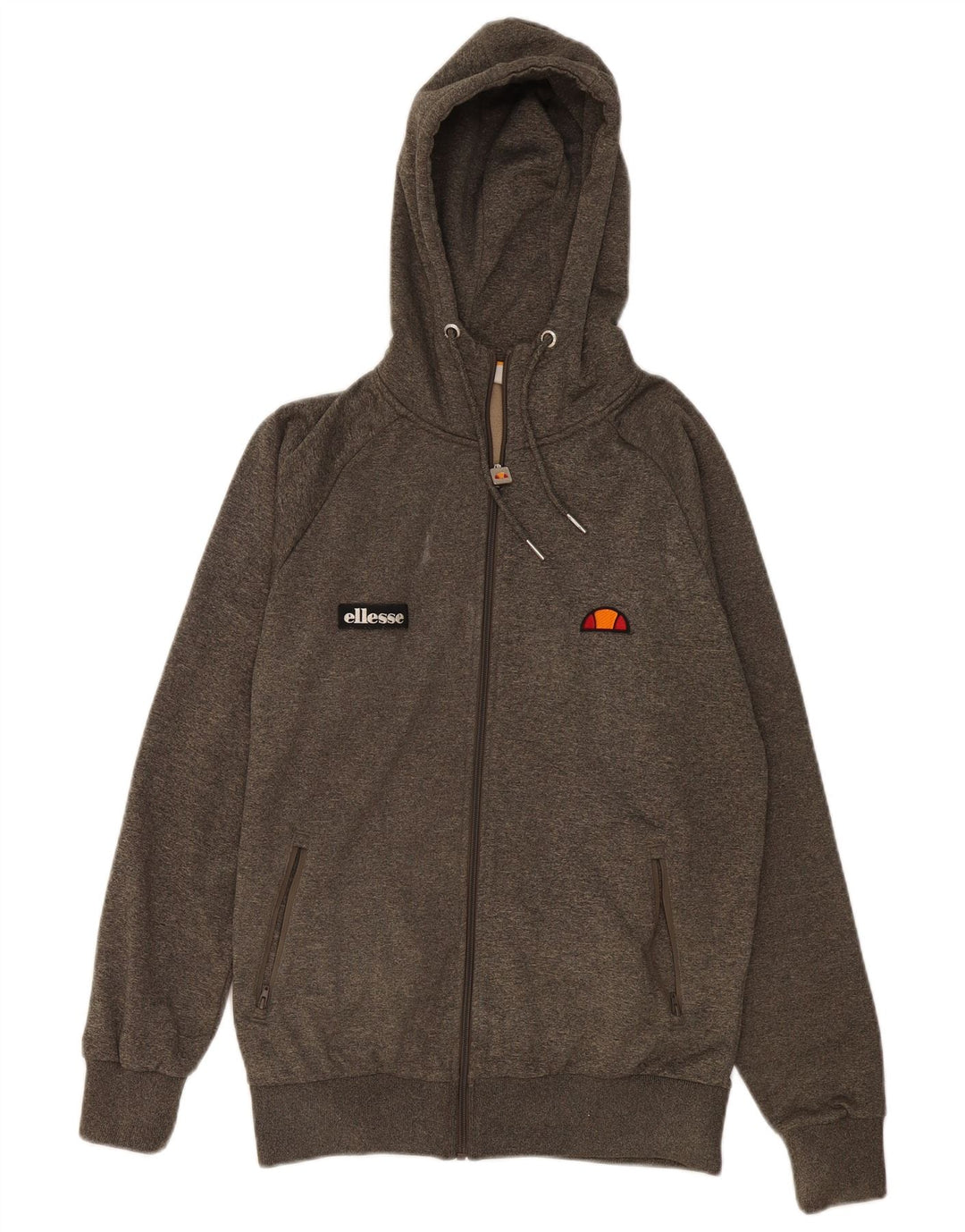 Ellesse Herren-Kapuzenpullover mit grafischem Reißverschluss, mittleres Khaki, Polyester