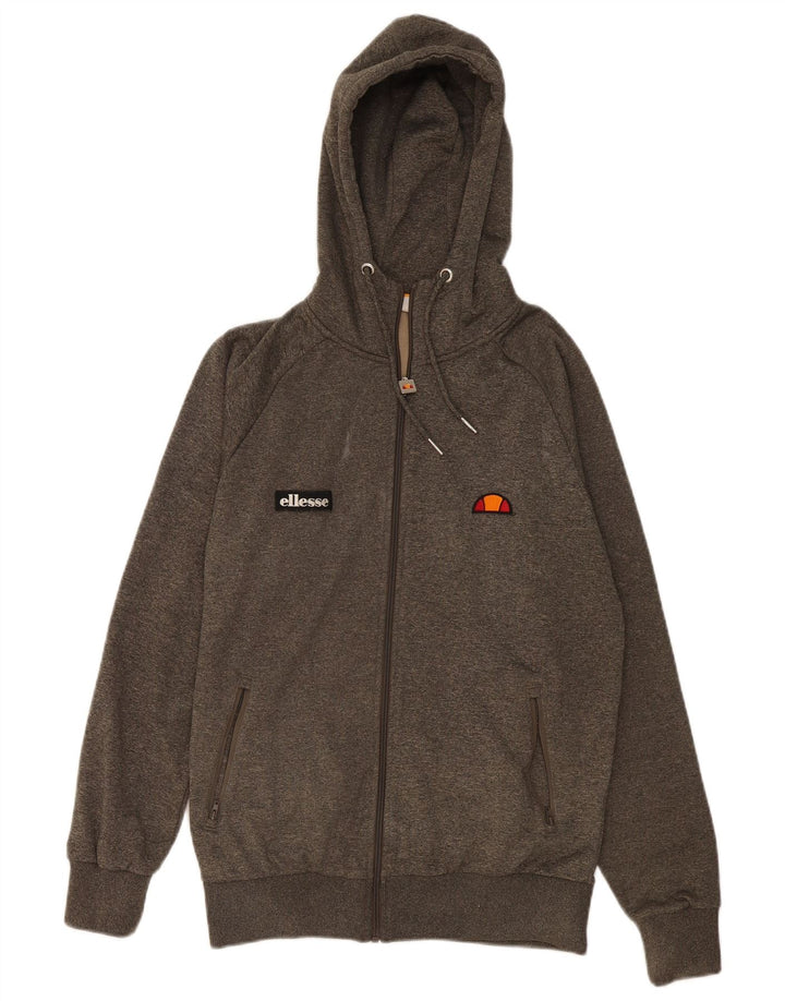 Ellesse Herren-Kapuzenpullover mit grafischem Reißverschluss, mittleres Khaki, Polyester