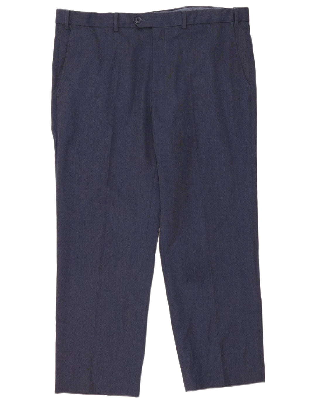 Gerade Herren-Anzughose von Marks & Spencer, W40, L29, marineblaues Polyester