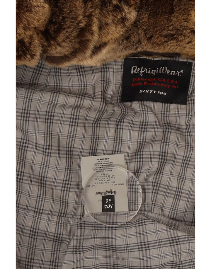 Refrigiwear Wattierter Damenmantel mit Kapuze IT 46 Large Braunes Polyester