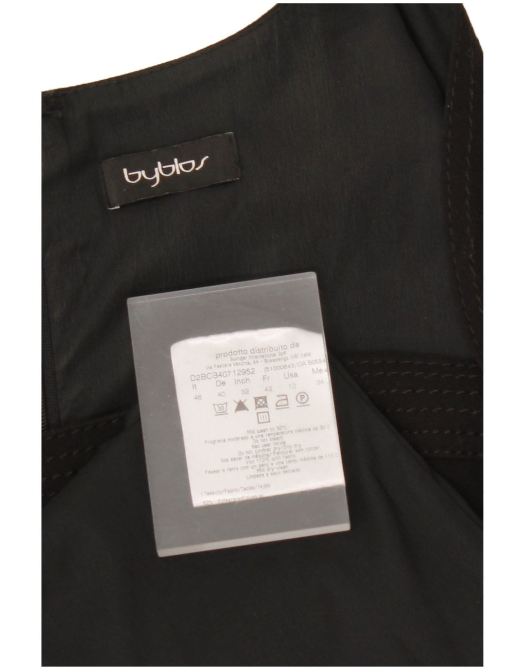BYBLOS Damen Etuikleid IT 46 Large Schwarz Polyester