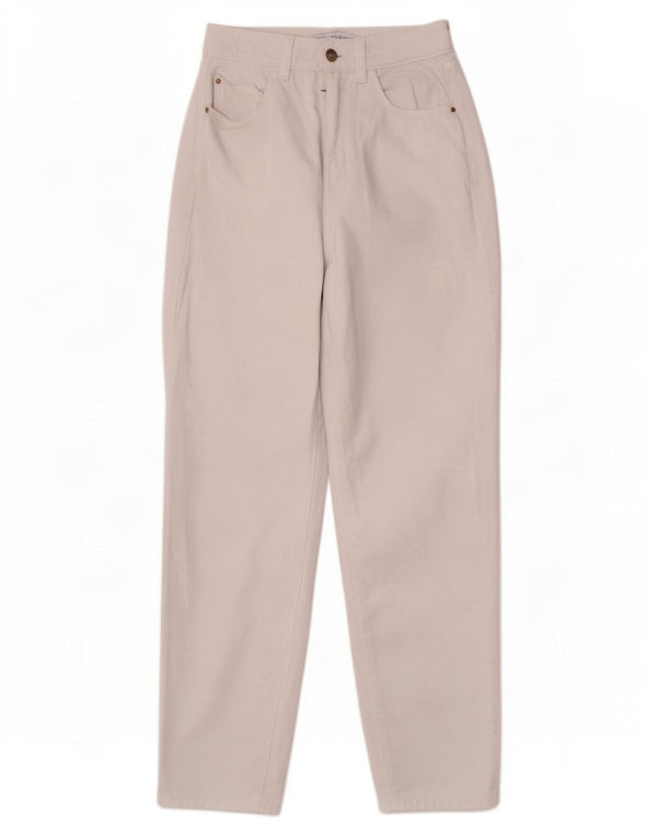 Zara Damen High Rise Tapered Jeans EU 34 2XS W24 L26 Weiß