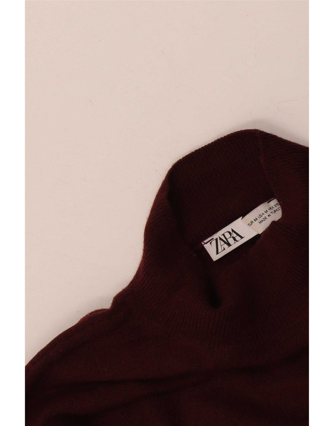 Zara Damen-Pullover mit Rollkragen, übergroß, Gr. 14, mittleres Burgunderrot