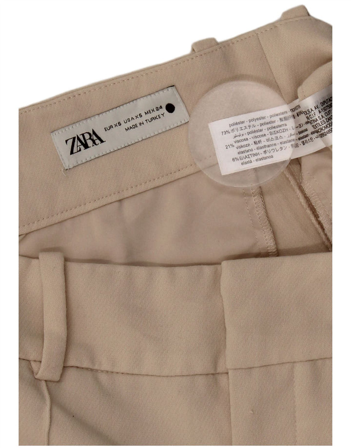 Zara Damen Slim Fit Chinohose XS Beige Polyester